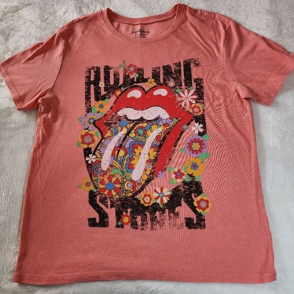The Rolling Stones Peach Colored Tshirt With Graphics Size Medium - Picture 1 of 4